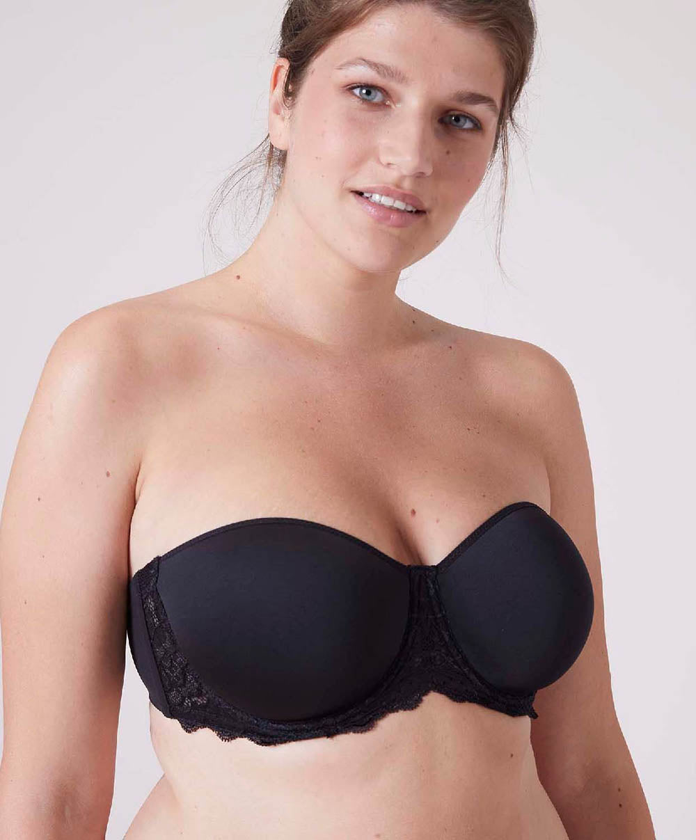 Soutien-gorge bandeau sans bretelles moulé spacer Caresse noir Simone Pérèle 12A300-015