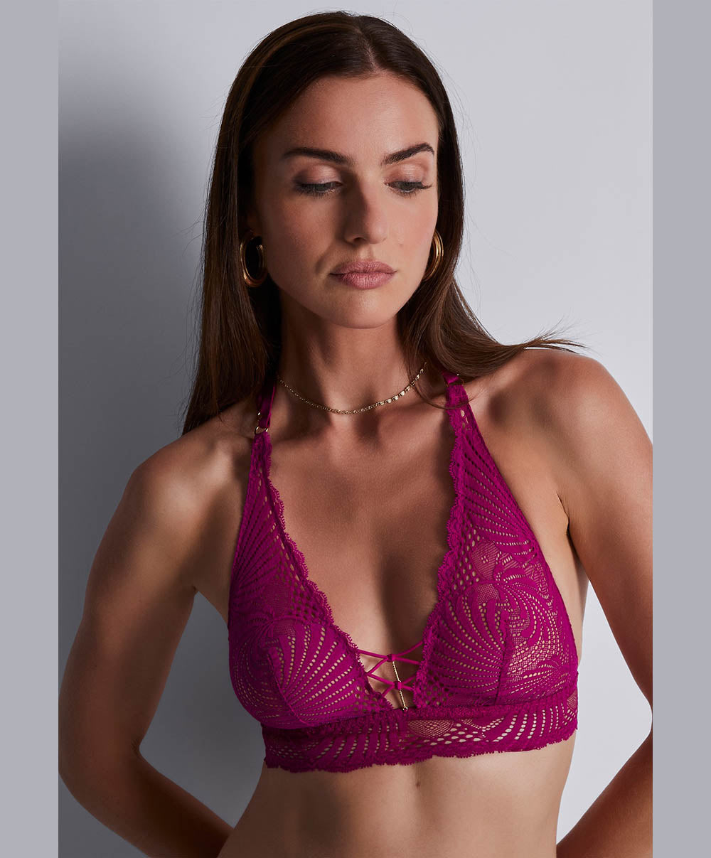 Soutien-gorge triangle bralette Rhythm of desire Radiant pink Aubade 2A10B-RADI