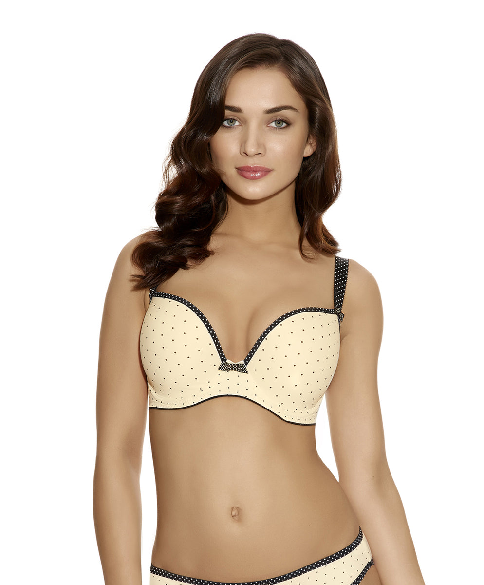 Soutien-gorge Freya Starlight T-shirt Moulé - Forme Balcon, Dentelle Extensible, Détails Dorés - Taille 90K, Couleur Caramel