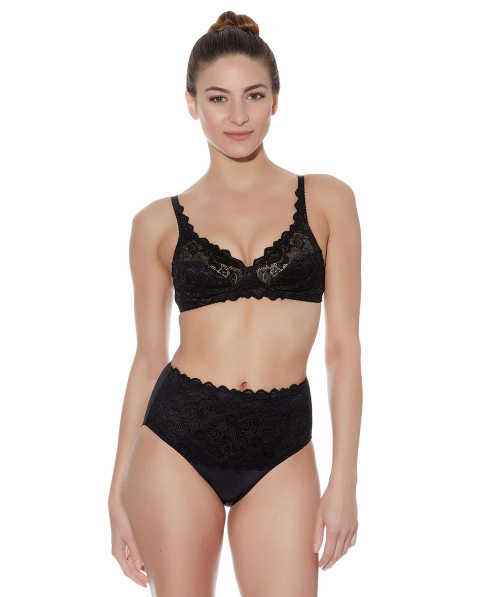 Soutien-gorge sans armatures Wacoal Eglantine noir WEBFA162-BLK face