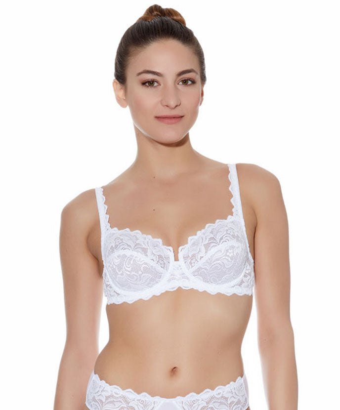 Soutien-gorge armatures classique Wacoal Eglantine blanc WEBFA662-WHE face