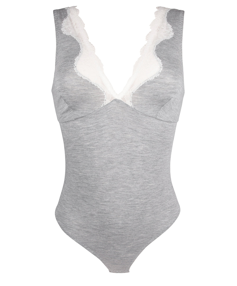 Body décolleté en dentelle Antigel de Lise Charmel Simply Perfect chiné gris ENA6906-CG