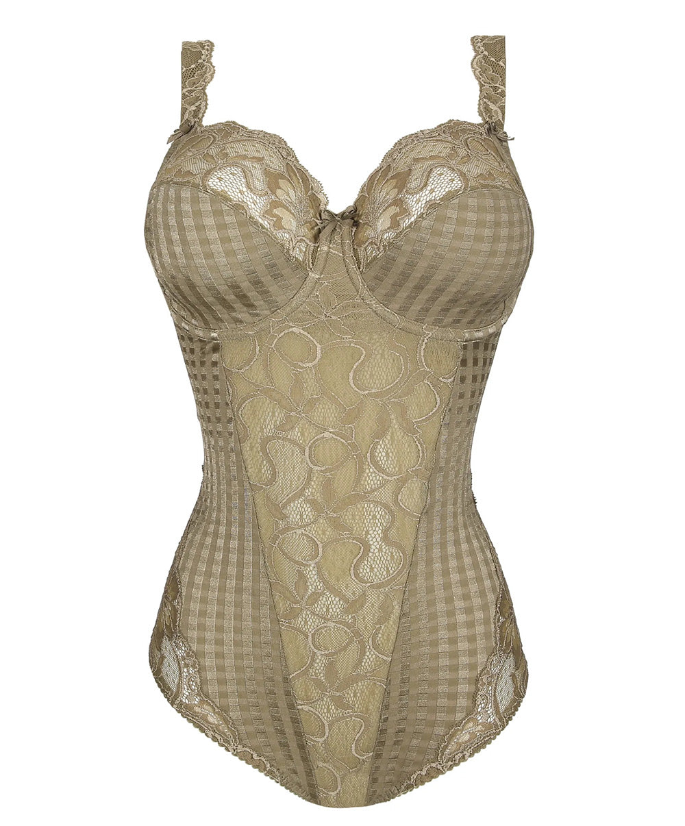 Body galbant à bonnets emboitants dentelle PrimaDonna Madison golden olive 0462120-GOO