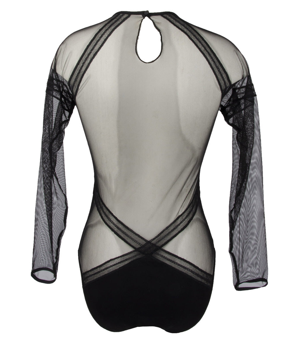 Body sexy manches longues Antigel de Lise Charmel Soir Adrénaline noir ELG5295-NO