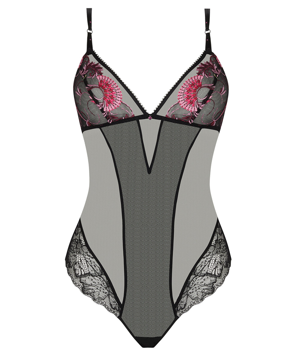 Body sexy prêt-à-porter Lise Charmel Floraison Passion safran rose ALH5286-SR