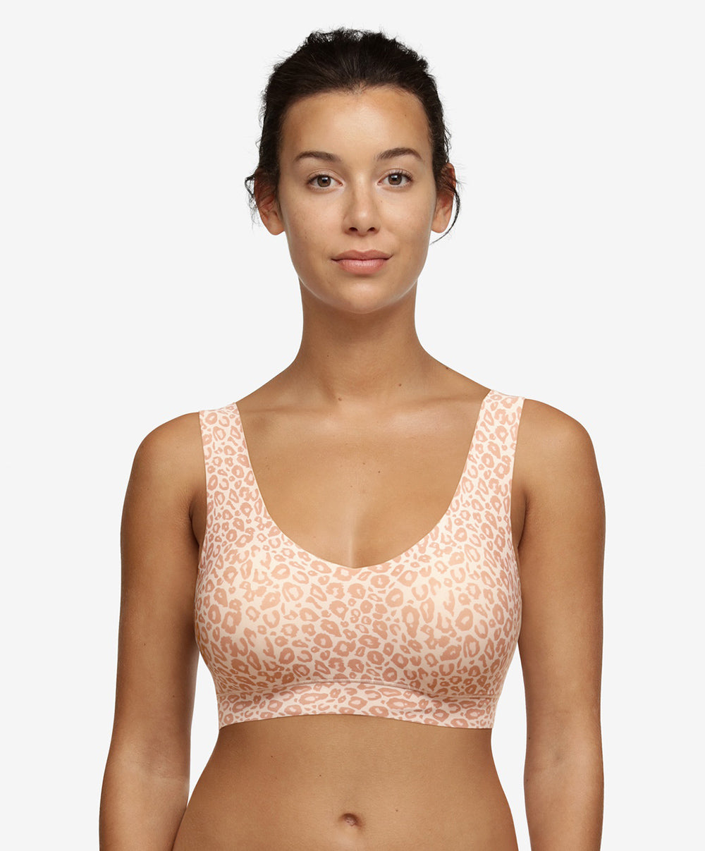 Bralette léopard à coques Chantelle Soft Stretch leo neutral C11D10-0QR