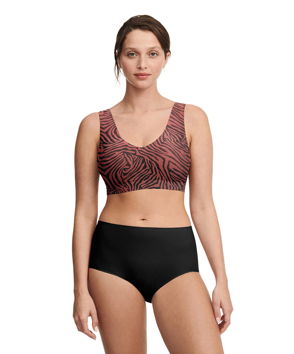 Brassière crop top tigre à coques Chantelle Soft Stretch safari chic C11D10-08X