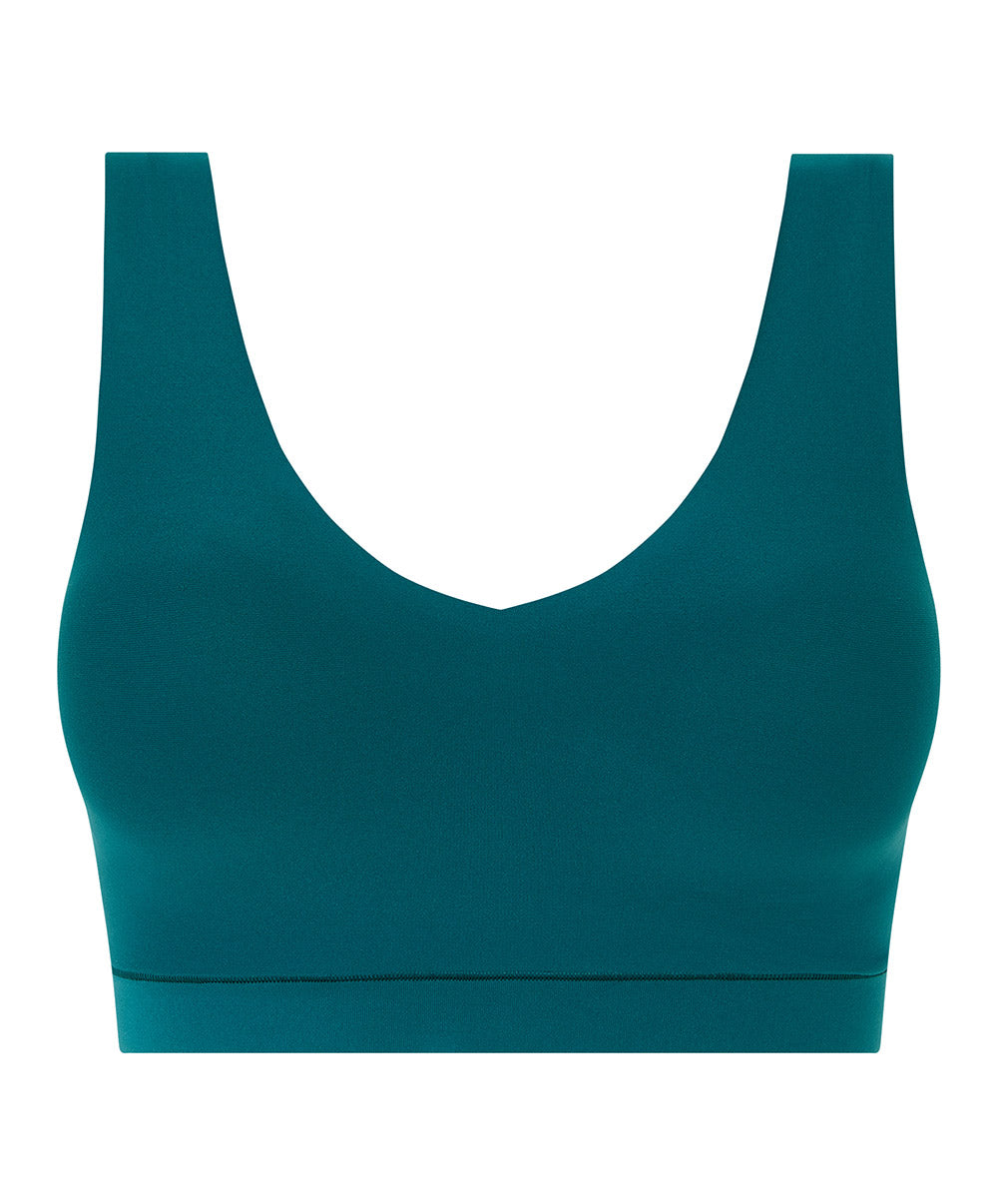 Brassière paddée col V Chantelle Soft Stretch vert orient C16A10-0BK