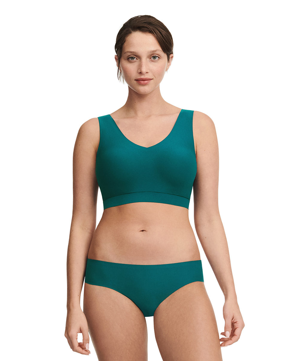 Brassière paddée col V Chantelle Soft Stretch vert orient C16A10-0BK