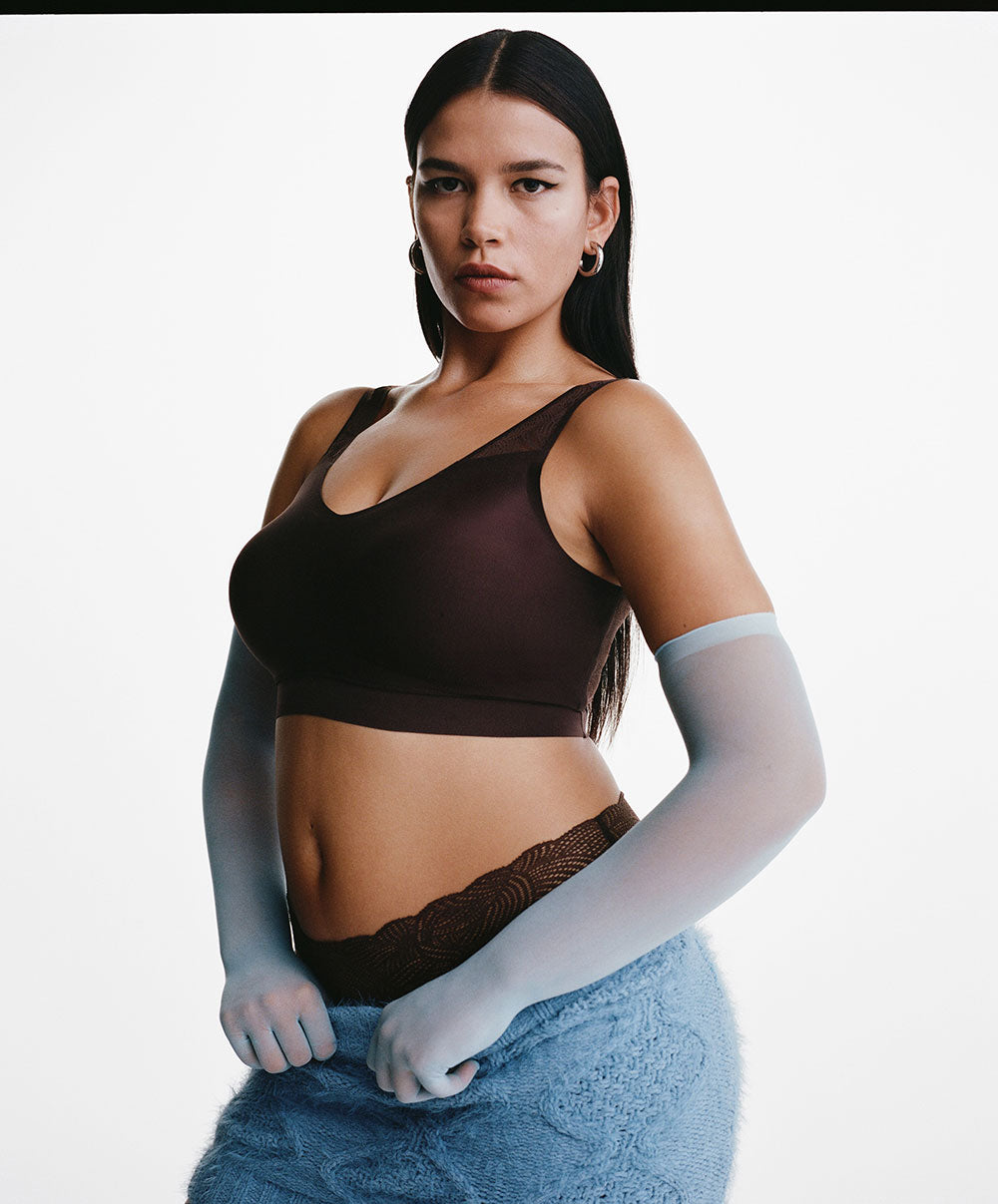 Brassière paddée dentelle Chantelle Soft Stretch brun C11G10-0JL