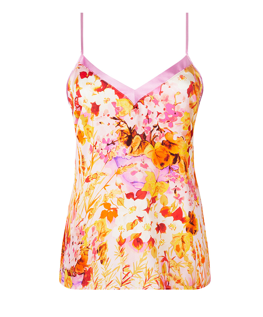 Caraco en soie Lise Charmel Jardins de Lumière bouquet multicolore ALH4249-BL