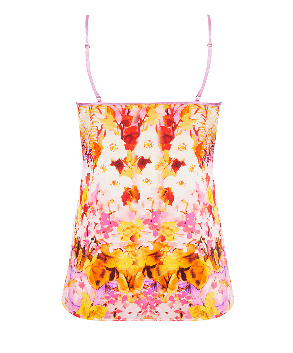 Caraco en soie Lise Charmel Jardins de Lumière bouquet multicolore ALH4249-BL