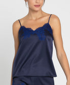 Caraco en soie Lise Charmel Splendeur Soie bermudes bleu ALC4280-BS