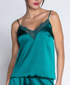 Caraco en soie Lise Charmel Sublime en Dentelle vert princesse ALH4213-VP