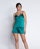 Caraco en soie Lise Charmel Sublime en Dentelle vert princesse ALH4213-VP