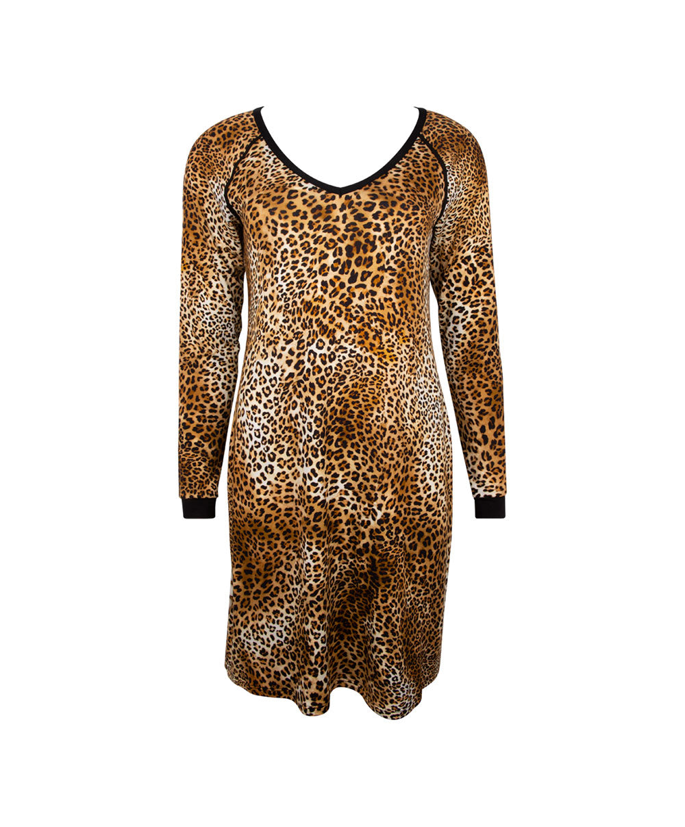 Chemise de nuit Antigel de Lise Charmel Libre Panthère fauve et noir ELH1838-FN