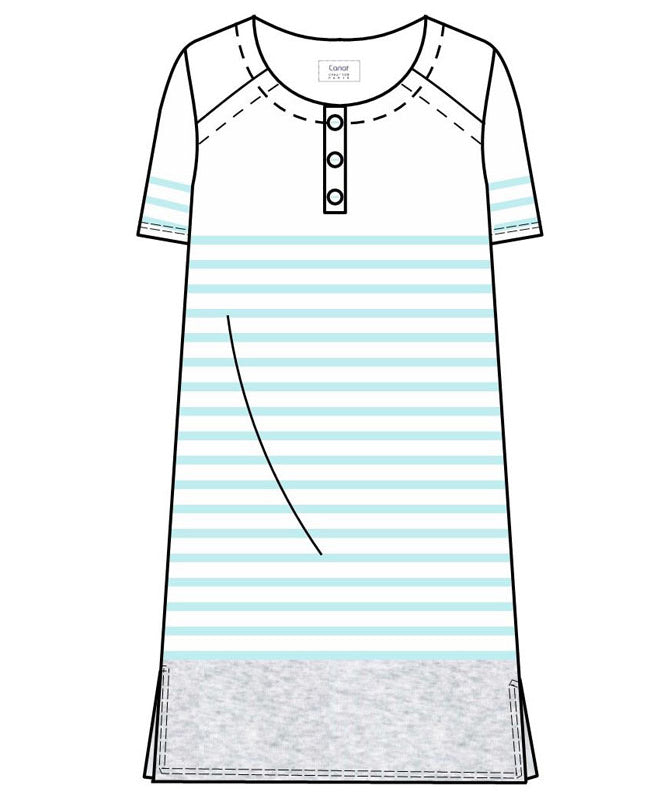Chemise de nuit d'été en coton  Canat blanc
