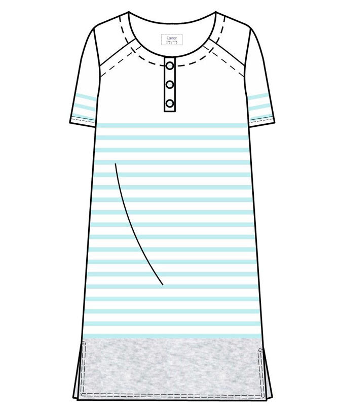 Chemise de nuit d'été en coton Canat blanc