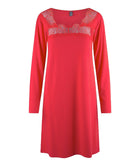 Chemise en viscose et dentelle rouge cerise Lingadore Lingadore nightwear 7605-164-CERI