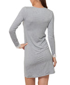 Chemise de nuit manches longues col en V Antigel de Lise Charmel Simply Perfect chiné gris ENA1306-CG