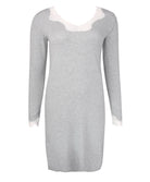 Chemise de nuit manches longues col en V Antigel de Lise Charmel Simply Perfect chiné gris ENA1306-CG