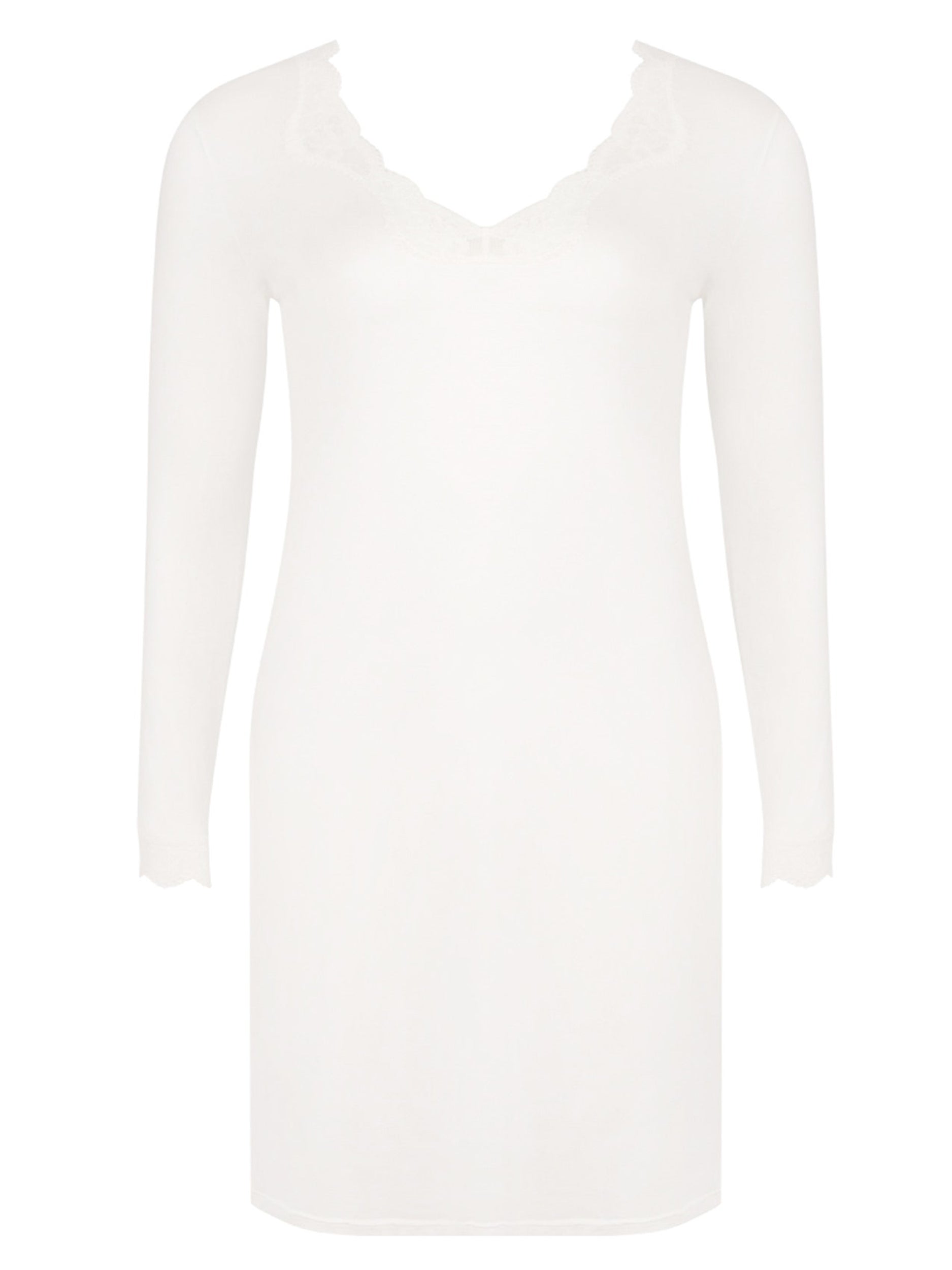 Chemise de nuit manches longues col en V Antigel de Lise Charmel Simply Perfect nacre ENA1306-NA 100