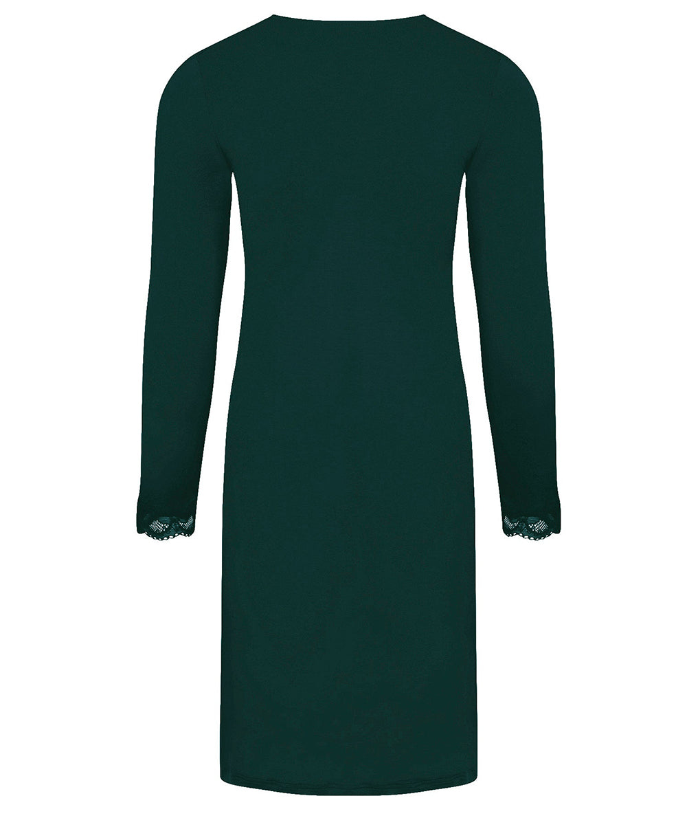 Chemise de nuit manches longues col en V Antigel de Lise Charmel Simply Perfect vert anglais ENA1306-VA