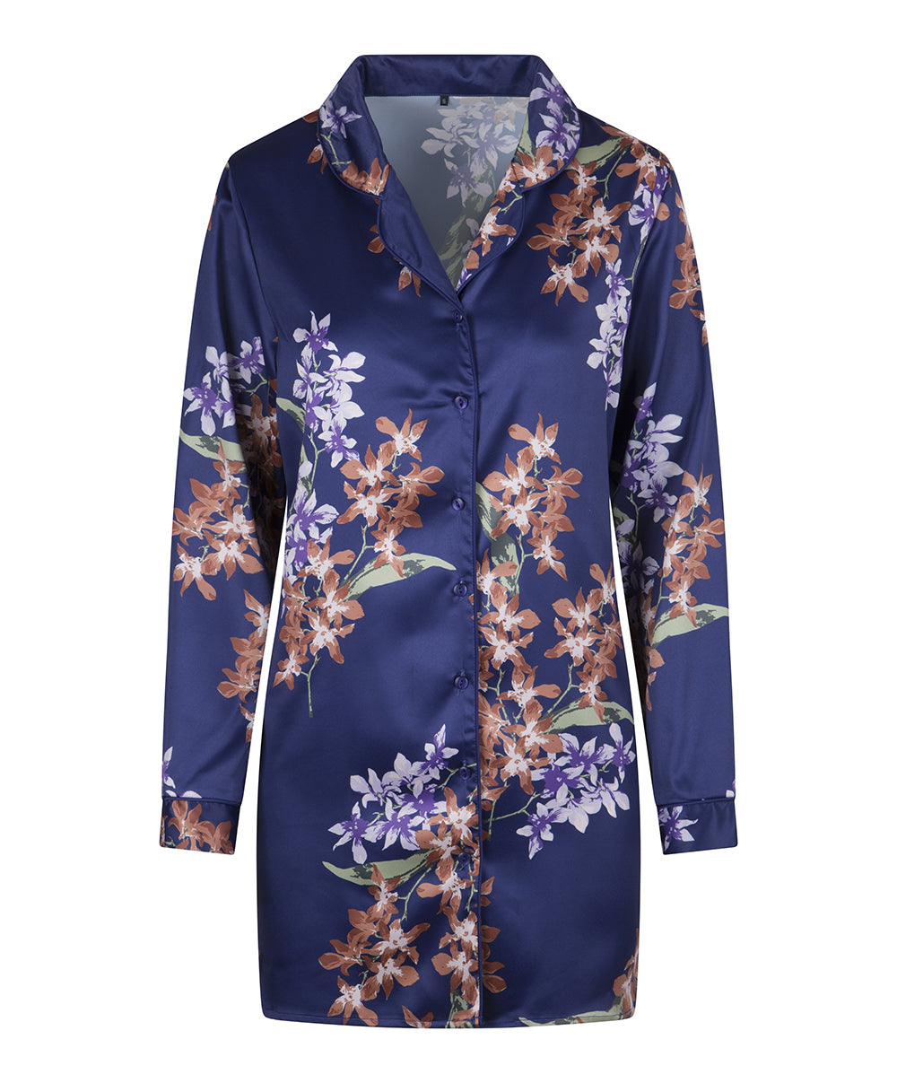 Chemise de nuit satinée "floral print" Lingadore nightwear Lingadore 6302-13-FLOR