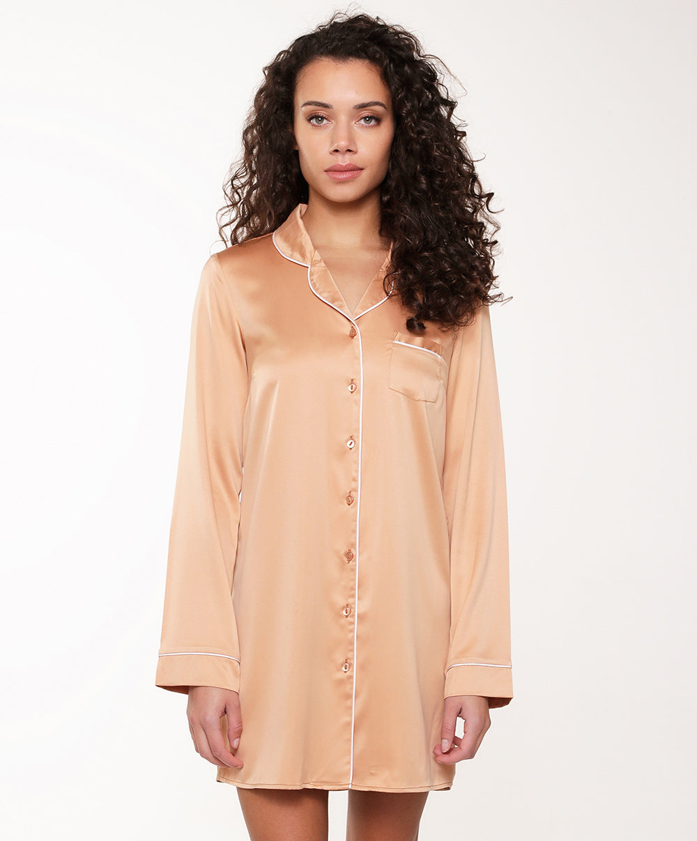 Chemise de nuit satinée "toast and powder stuff" Lingadore nightwear Lingadore 6205PD-131-TOPD