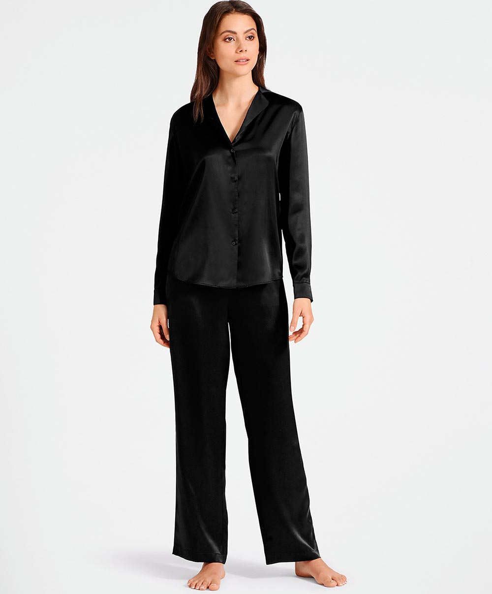 Pantalon en soie Toi Mon Amour (ex. Soie d'Amour) noir Aubade QS60-NOIR