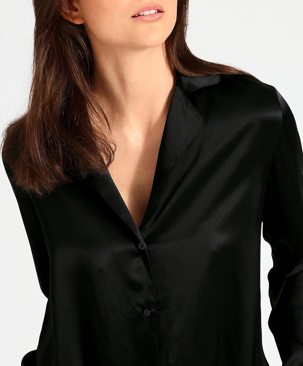 Chemisier en soie Toi Mon Amour (ex. Soie d'Amour) noir Aubade QS44-NOIR