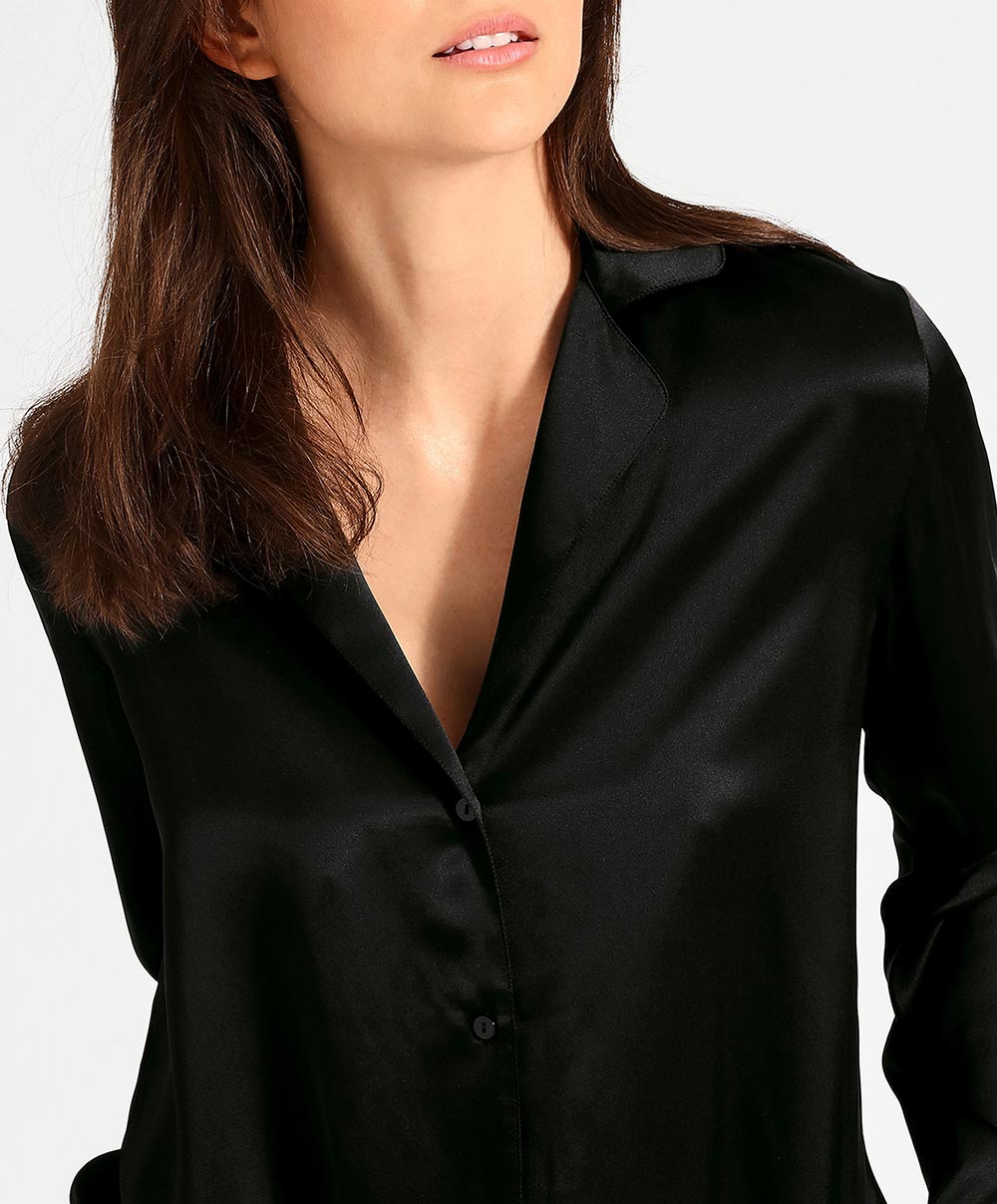 Chemisier en soie Toi Mon Amour (ex. Soie d'Amour) noir Aubade QS44-NOIR