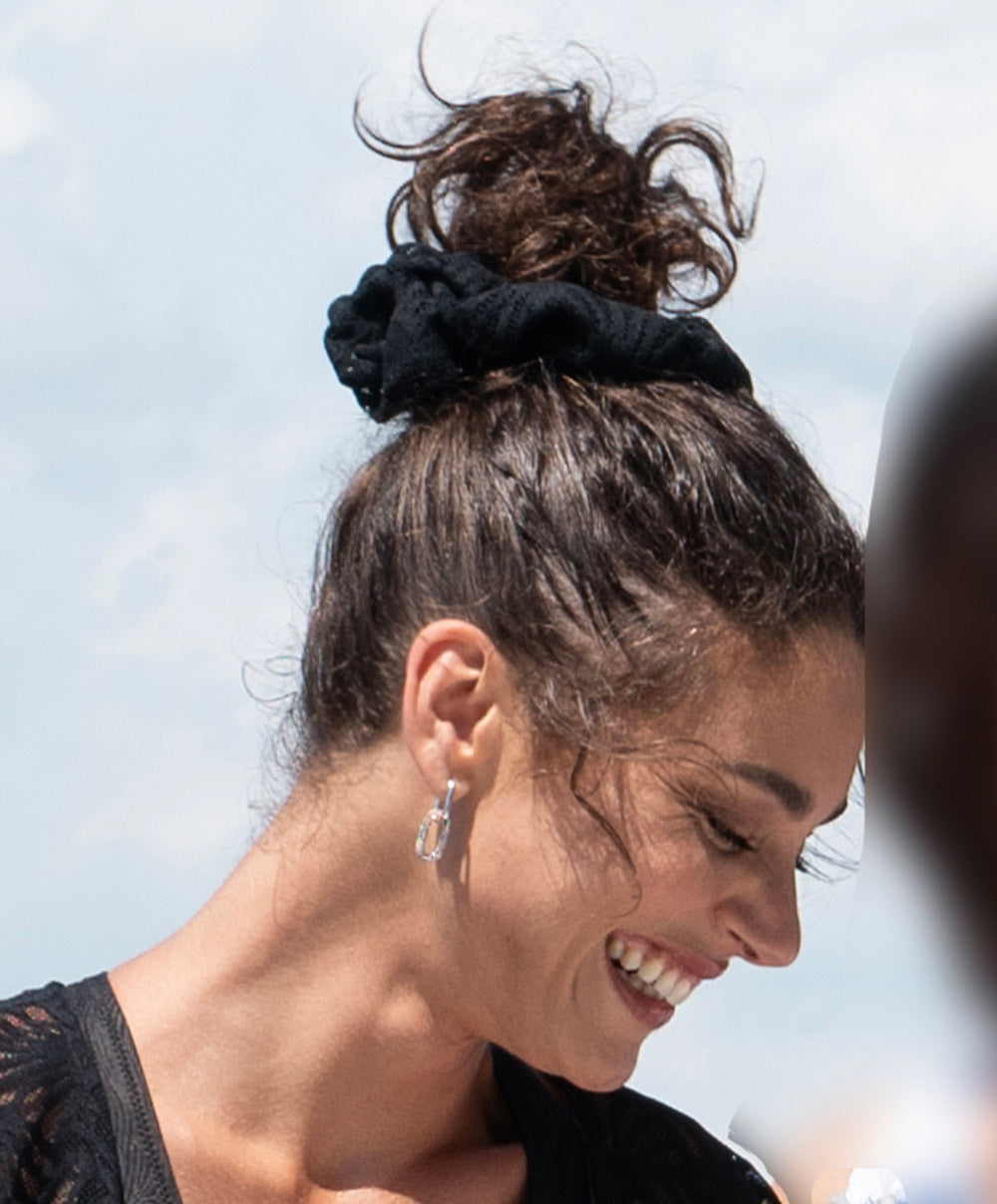 Chouchou élastique à cheveux La Muse Dentelle noir Antigel Bain EAB4506-NO