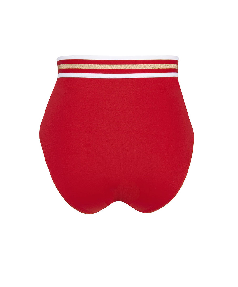 Culotte de bain rétro taille haute Lise Charmel bain Énergie Nautique rouge flamme ABA0235-FN 10
