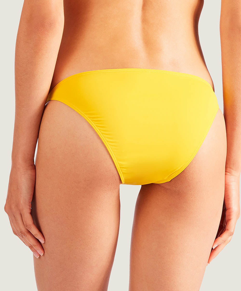 Culotte de maillot de bain échancrée mini-cœur Aubade Bain Douceur de rêve jaune doré PS20-1-JADO