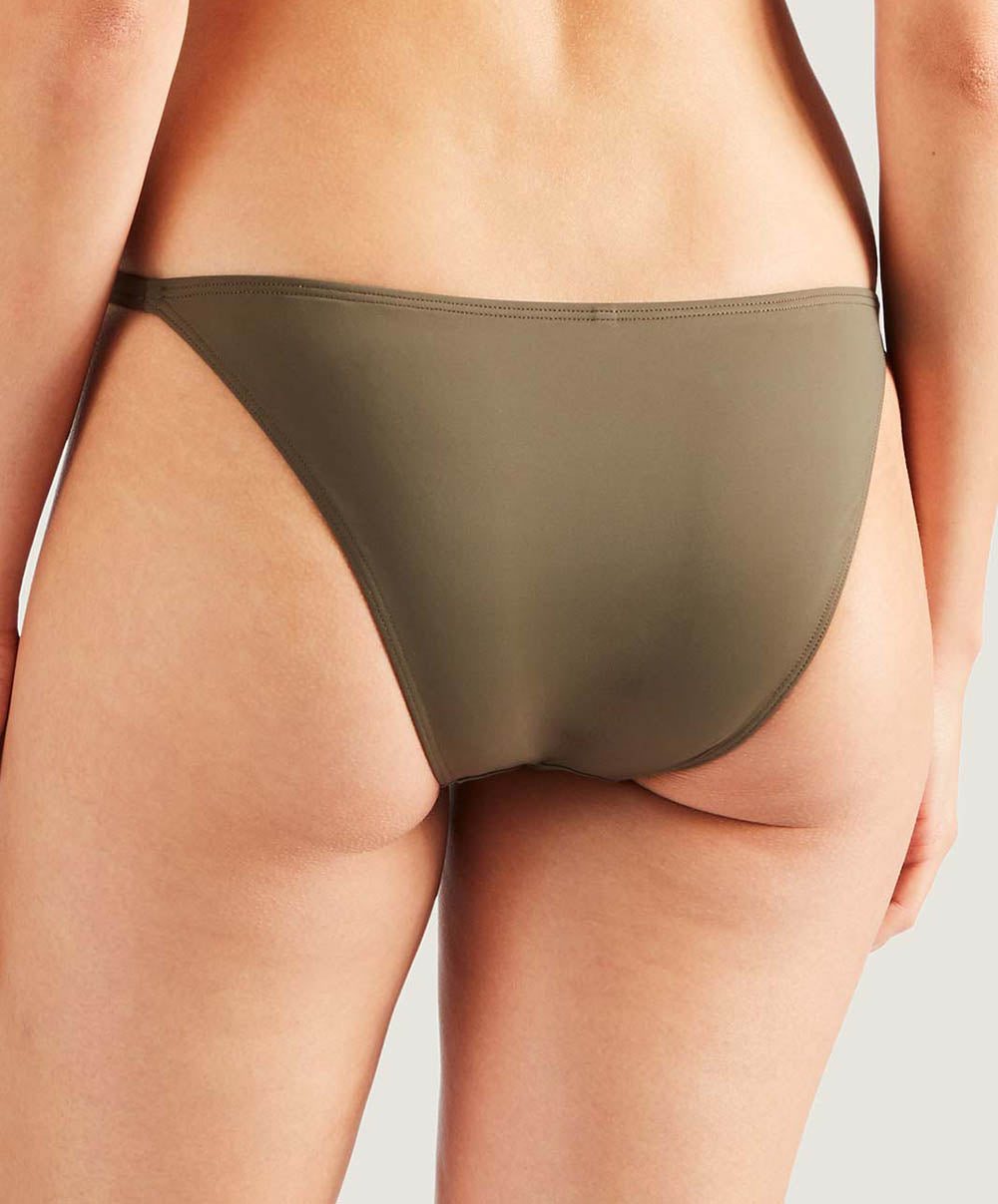 Culotte de maillot de bain échancrée mini-cœur Aubade Bain Douceur de rêve kaki PS20-1-KHAK