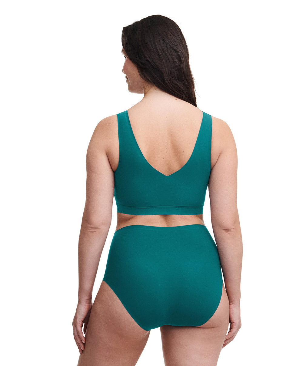 Culotte haute grande taille Chantelle Soft Stretch vert orient C11370-0BK