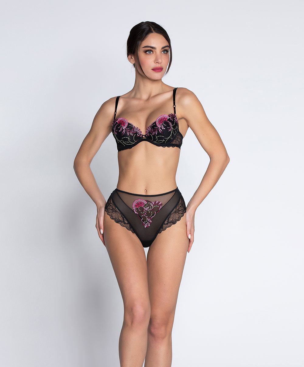 Culotte sexy Lise Charmel Floraison Passion safran rose ACH1986-SR