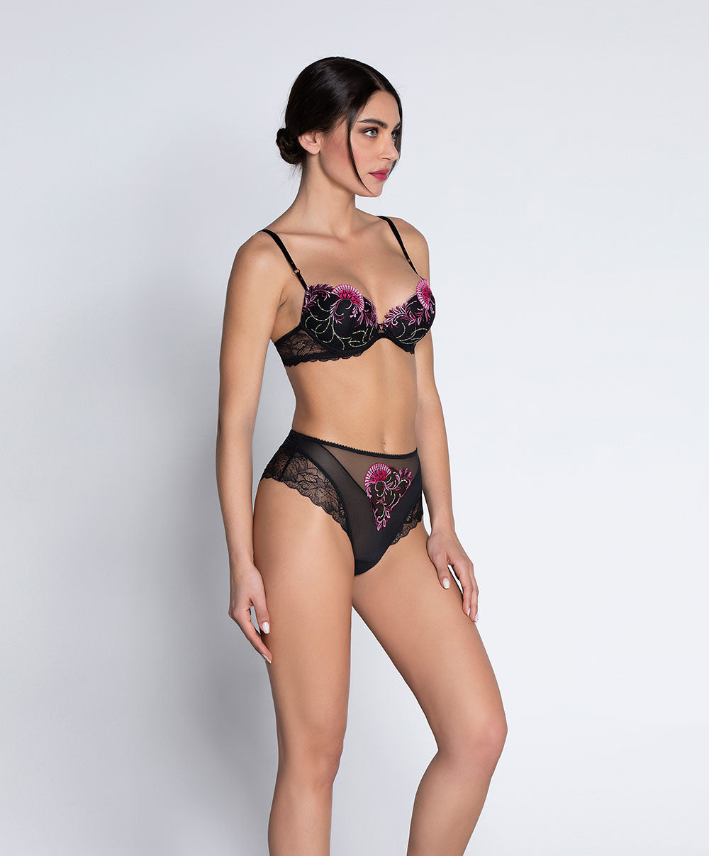 Culotte sexy Lise Charmel Floraison Passion safran rose ACH1986-SR