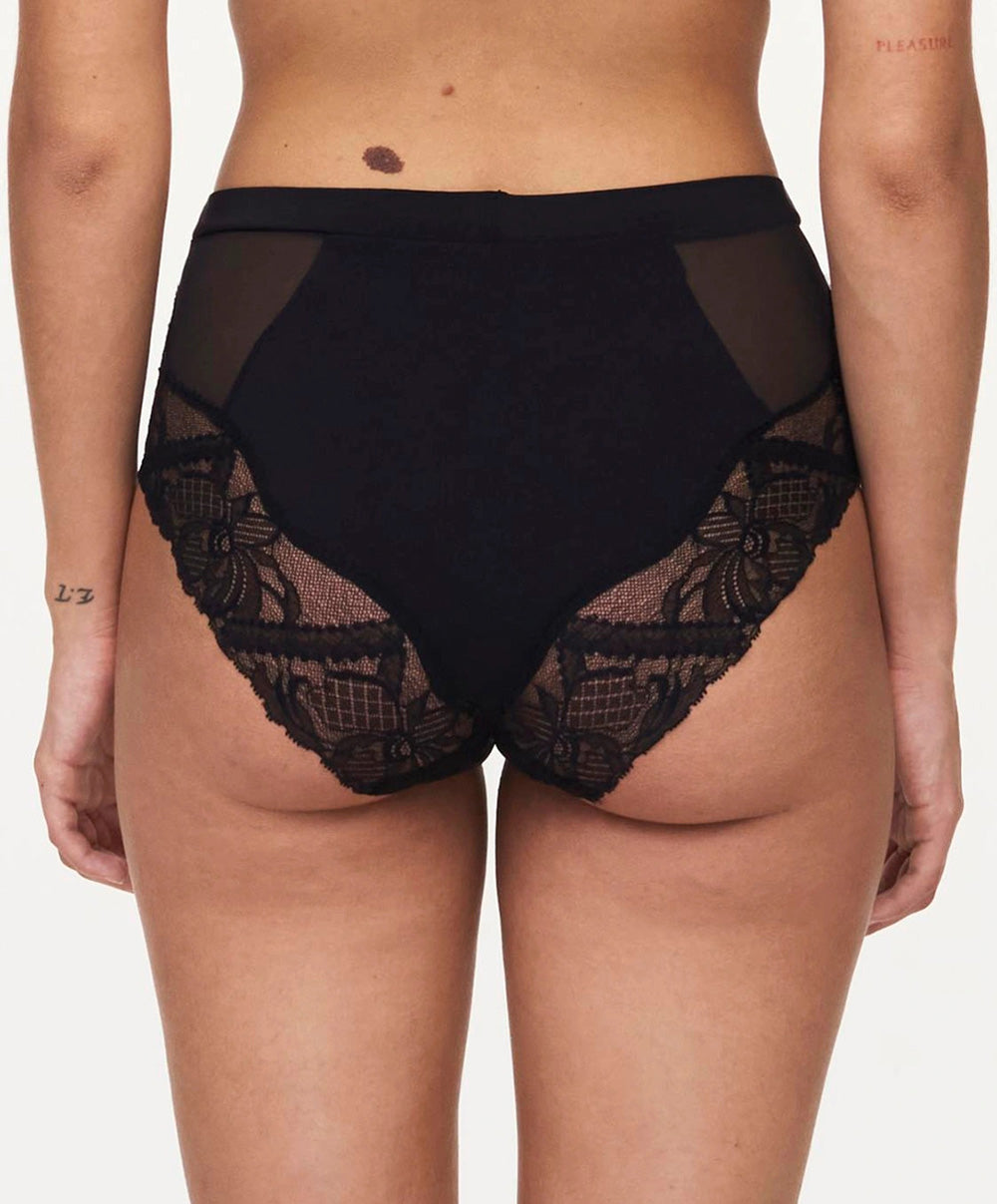 Culotte taille haute Chantelle Orangerie Dream noir C17Q80-011