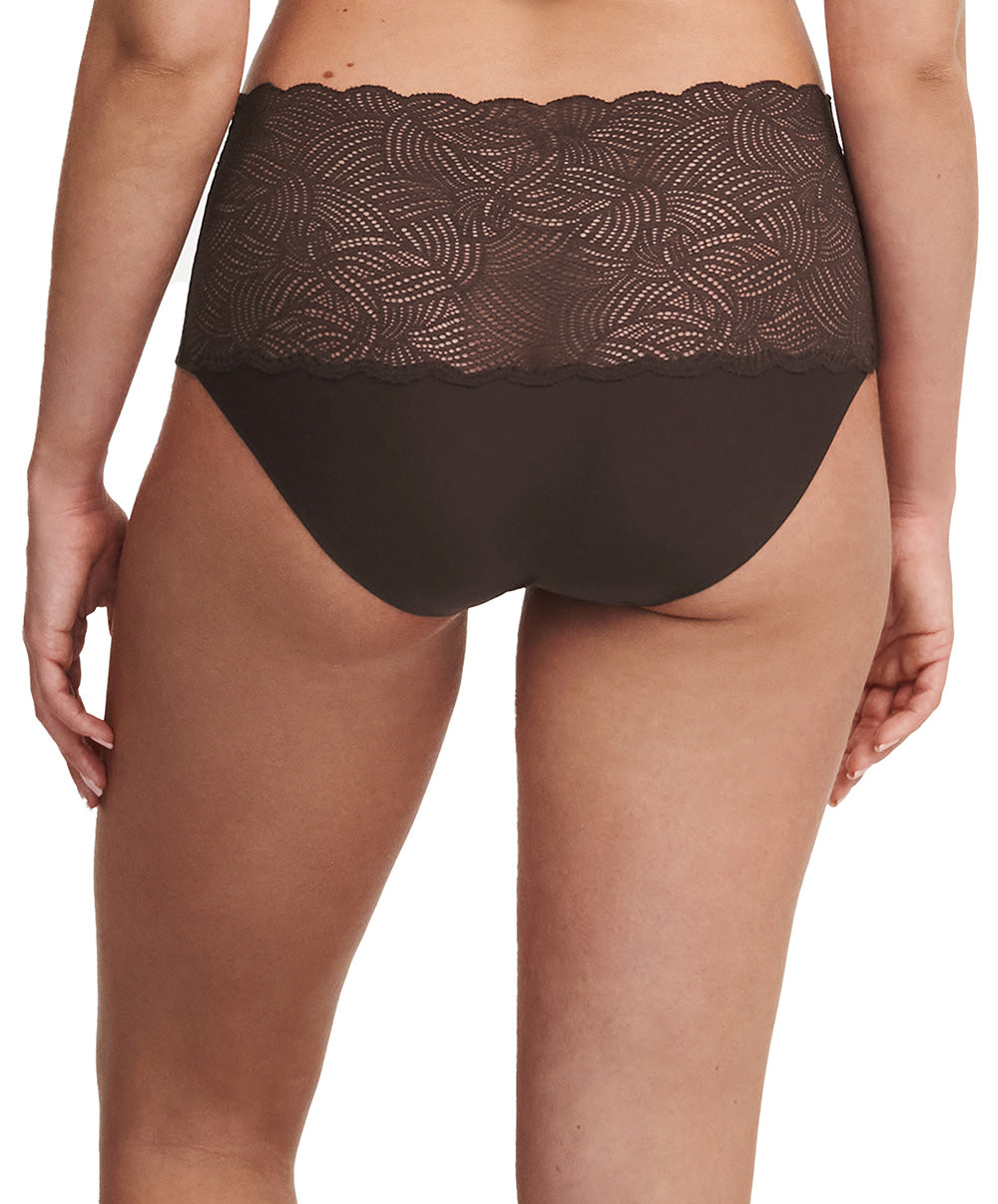 Culotte taille haute dentelle Chantelle Soft Stretch brun C11G80-0JL