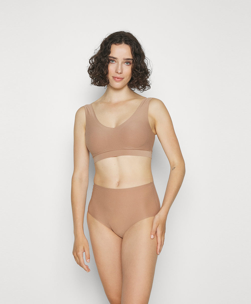 Culotte taille haute Chantelle Soft Stretch café latte C26470-02T