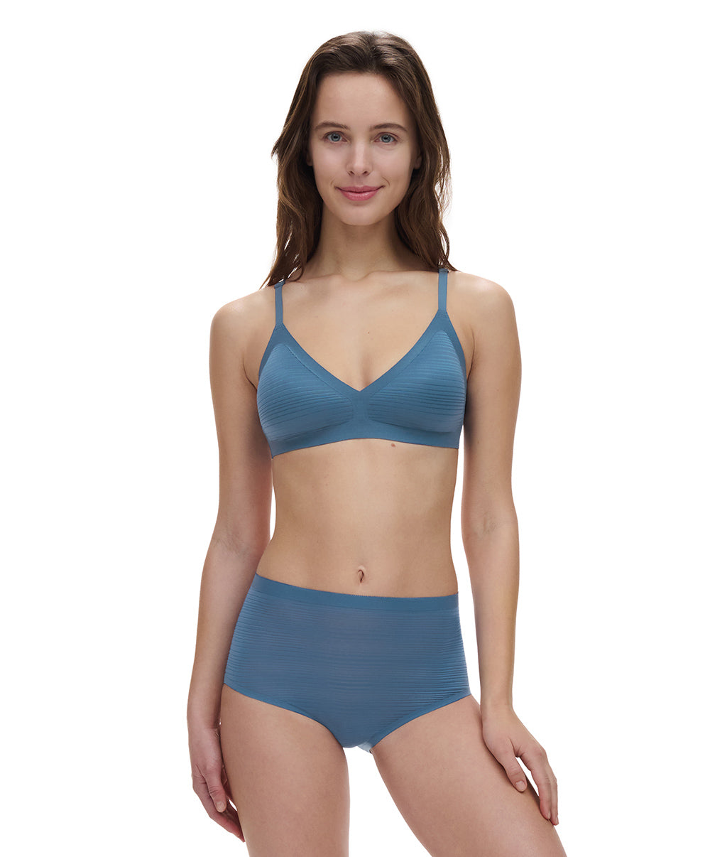 Culotte haute bleue denim Chantelle Soft Stretch Stripes bleu jeans C20D70-00C