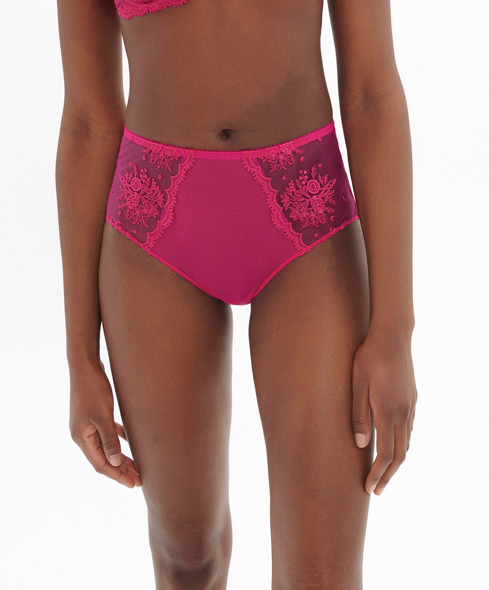 Culotte taille haute Simone Pérèle Intrigue rose disco 1E2770-346