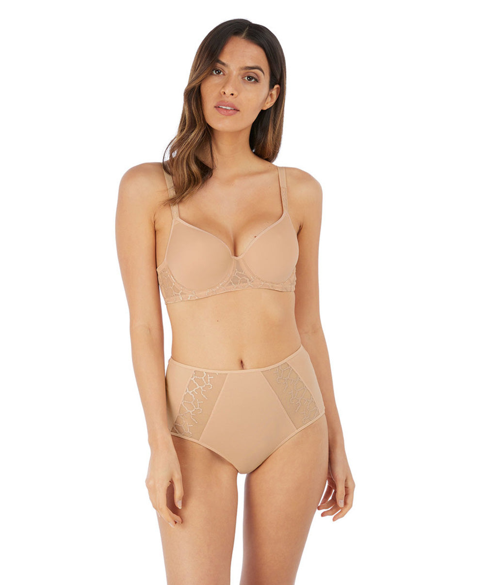 Culotte taille haute coton Wacoal Lisse frappe nude WE145008-FRP