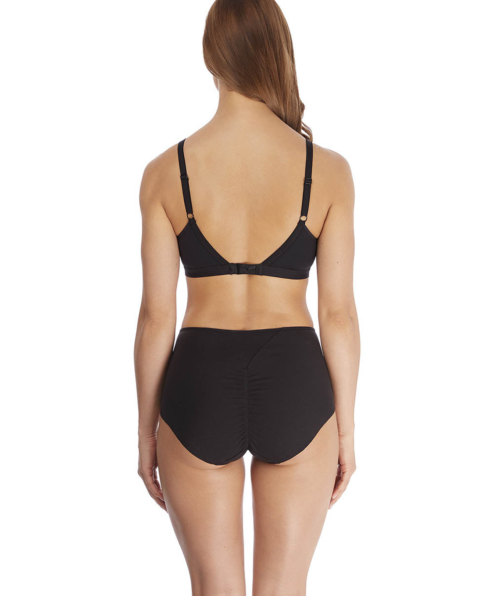 Culotte taille haute coton Wacoal Lisse noir WE145008-BLK