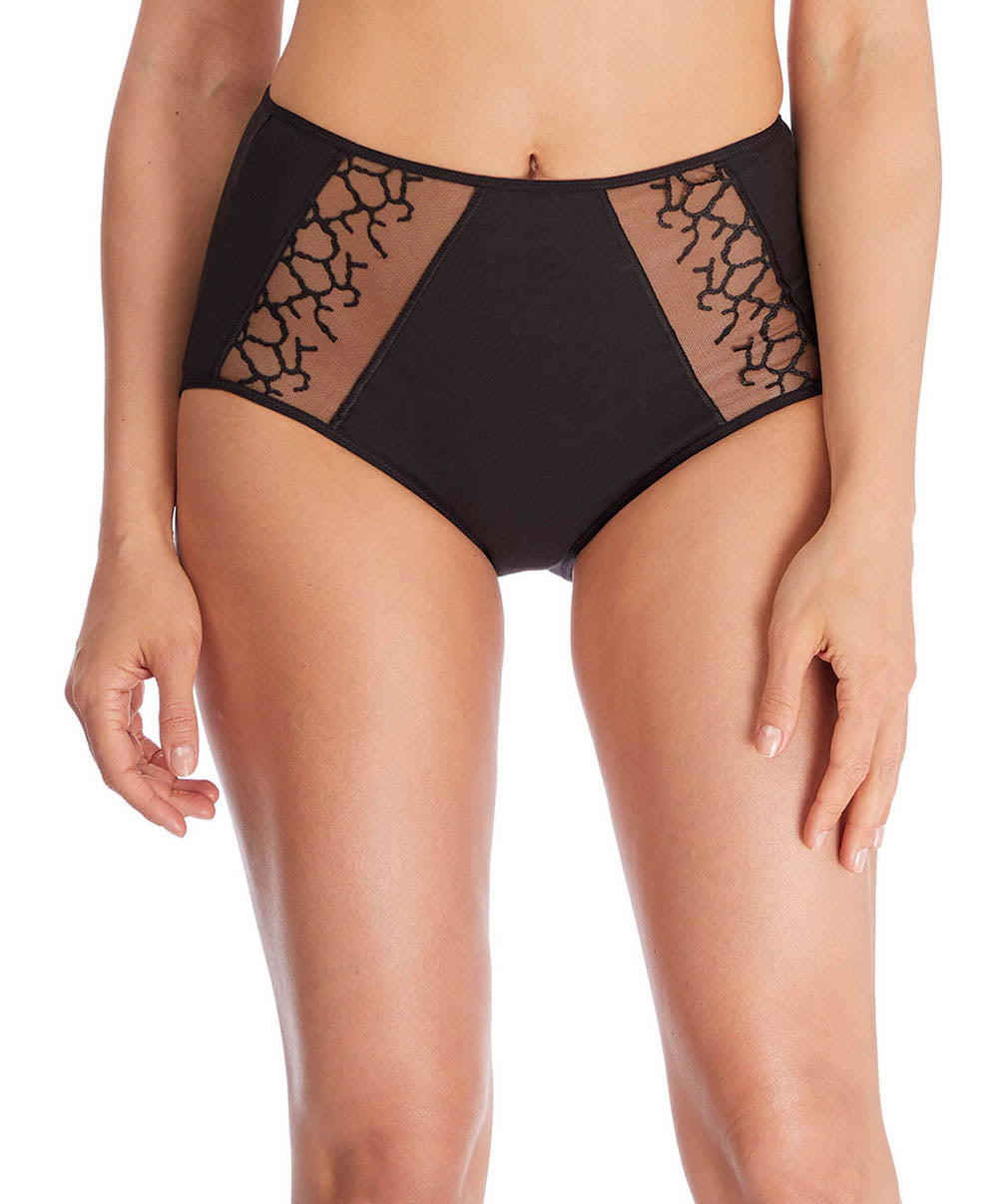 Culotte taille haute coton Wacoal Lisse noir WE145008-BLK