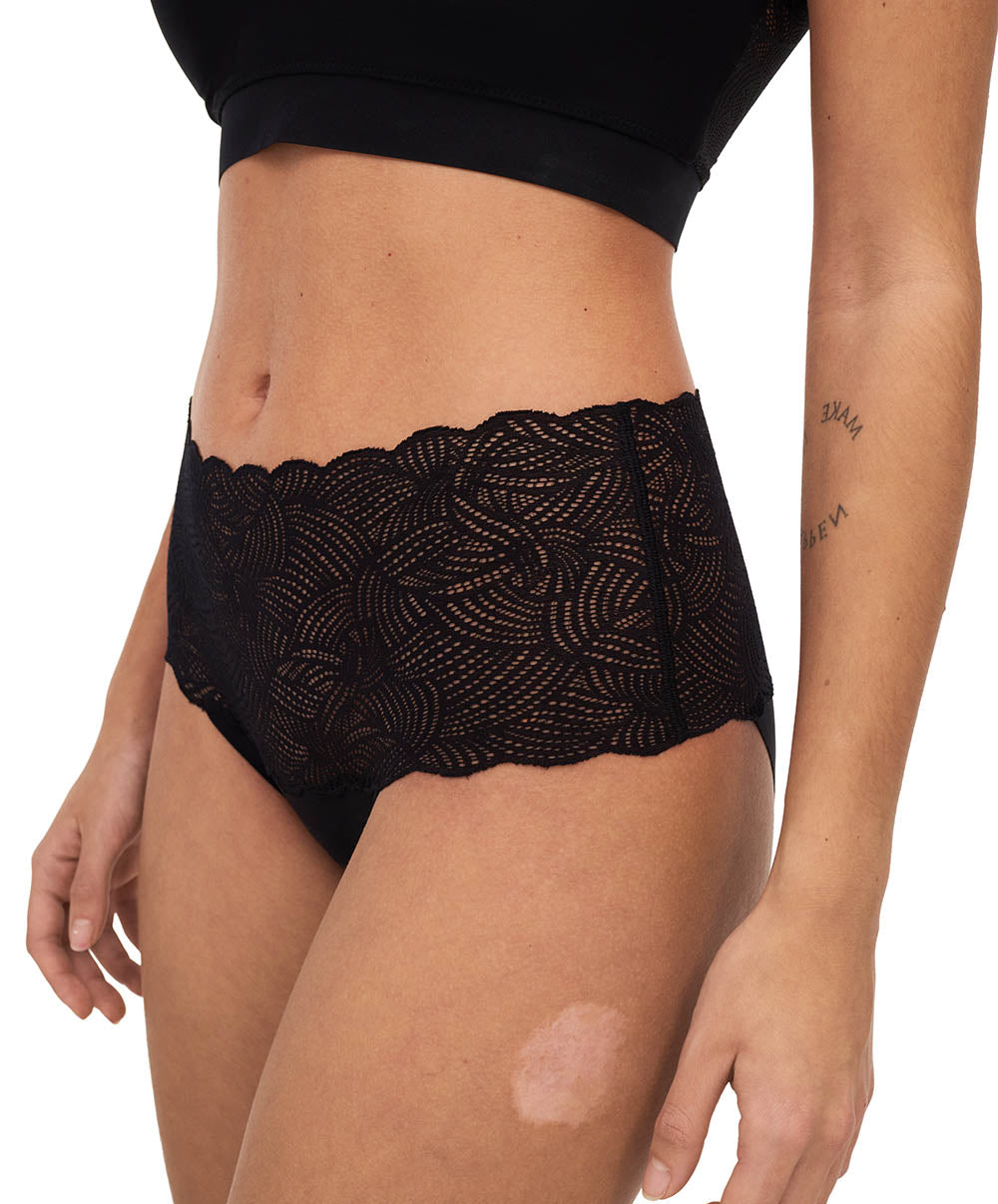 Culotte taille haute dentelle nouvelle forme Chantelle Softstretch Noir C11G80-011 2