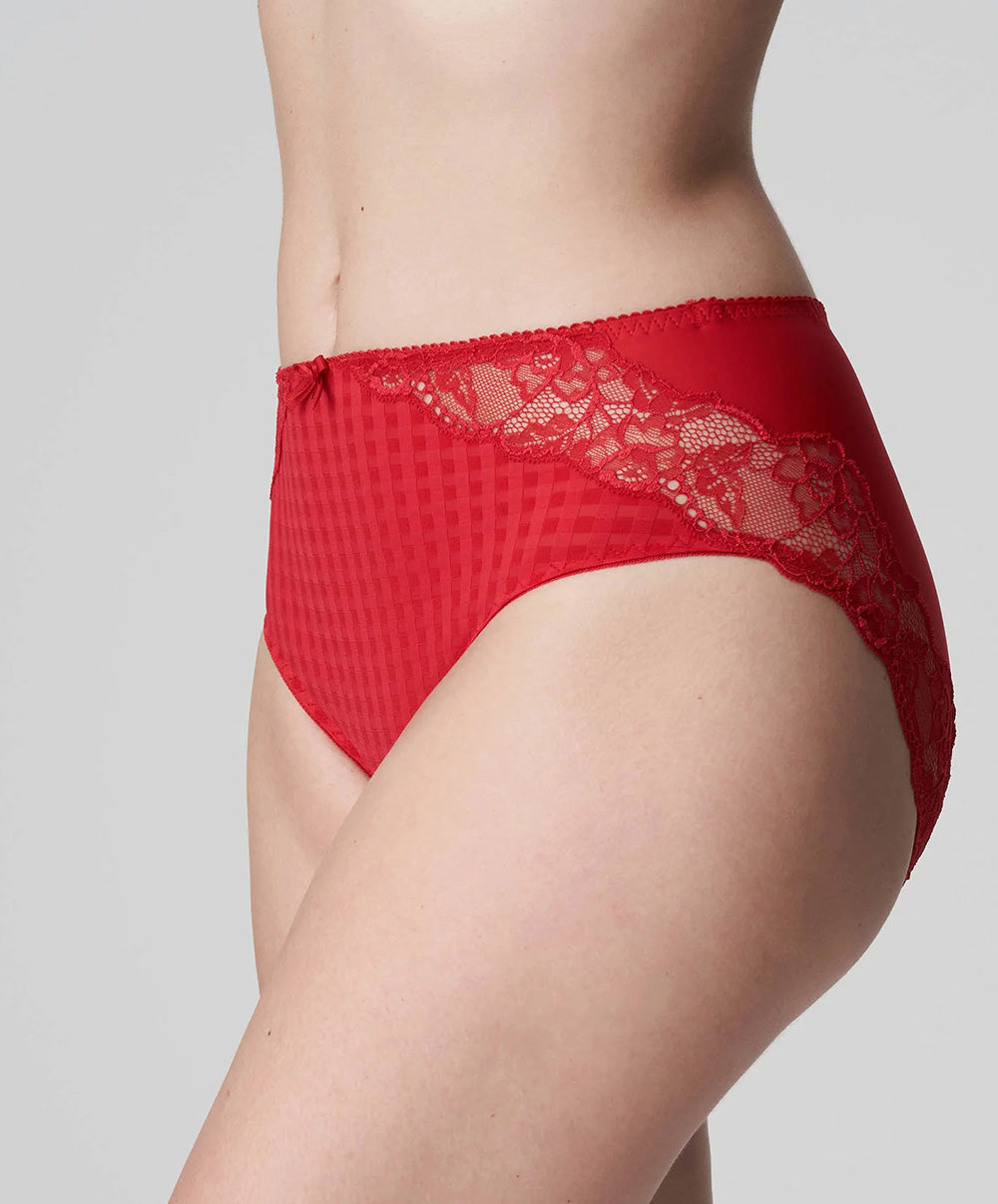 Culotte taille haute dentelle PrimaDonna Madison rouge scarlet 0562126-SCA