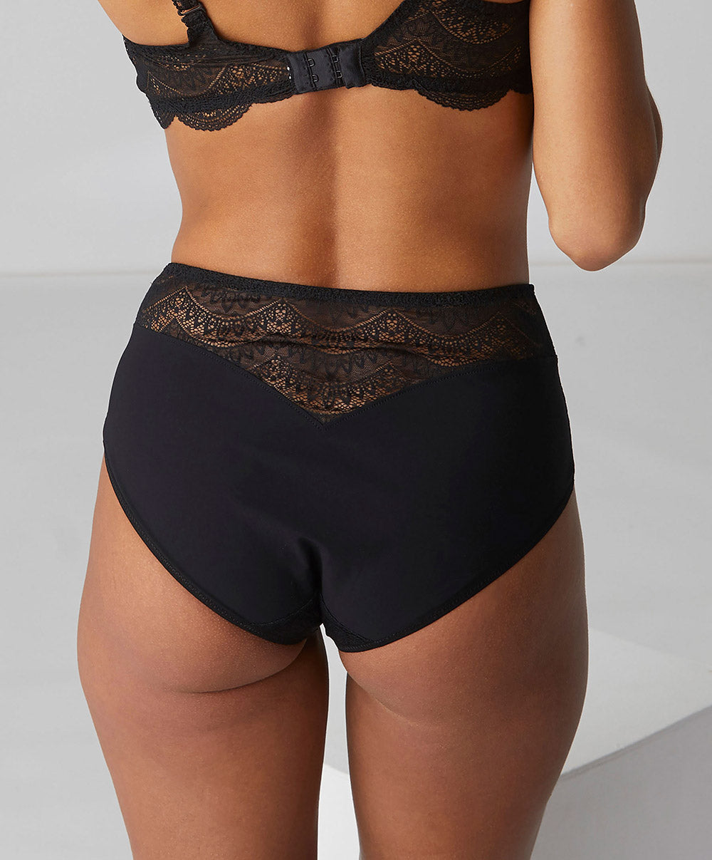 Culotte taille haute en dentelle Simone Pérèle Karma noir 12V770-015